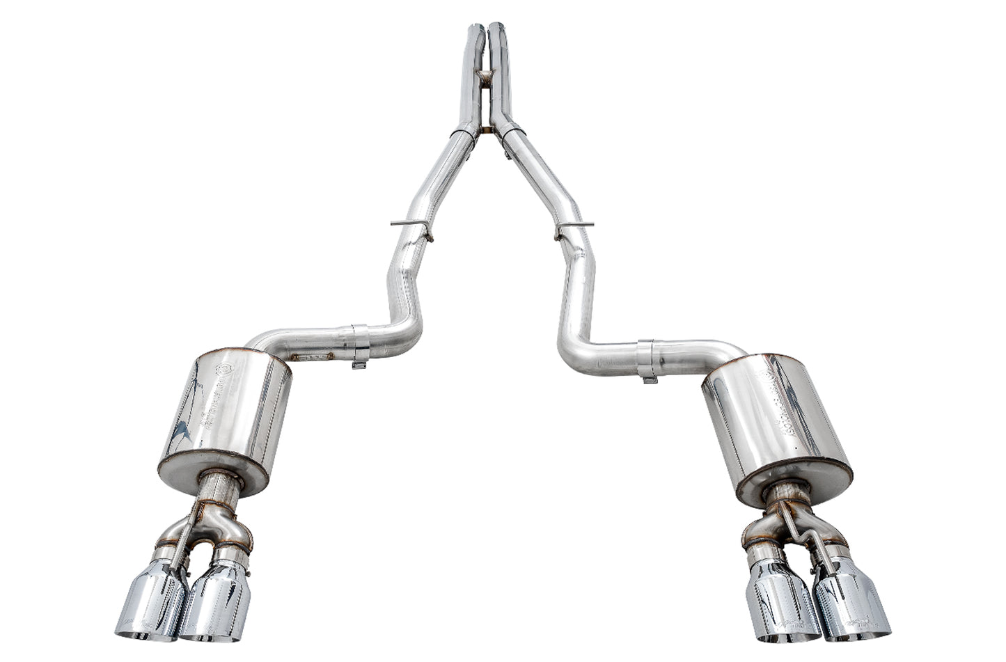 AWE Touring Edition Exhaust for 15+ Challenger 6.4 / 6.2 SC - Chrome Silver Quad Tips