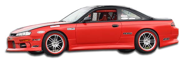 1995-1998 Nissan 240SX S14 Duraflex V-Speed Side Skirts Rocker Panels - 2 Piece