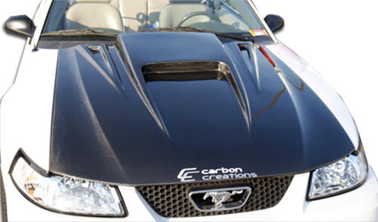 1999-2004 Ford Mustang Carbon Creations Spyder 3 Hood - 1 Piece