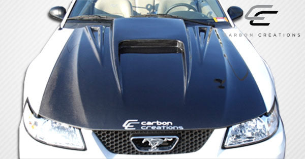 1999-2004 Ford Mustang Carbon Creations Spyder 3 Hood - 1 Piece