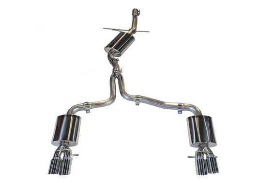 AWE Touring Edition Exhaust for B8/B8.5 A4 2.0T - Quad Tip, Chrome Silver Tips