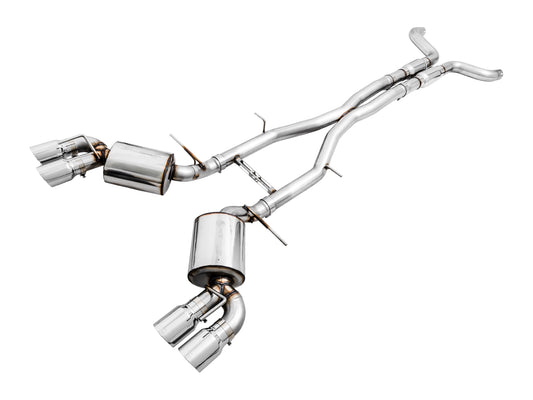 AWE Touring Edition Cat-back Exhaust for Gen6 Camaro SS / ZL1 / LT1 - Resonated - Chrome Silver Tips (Quad Outlet)