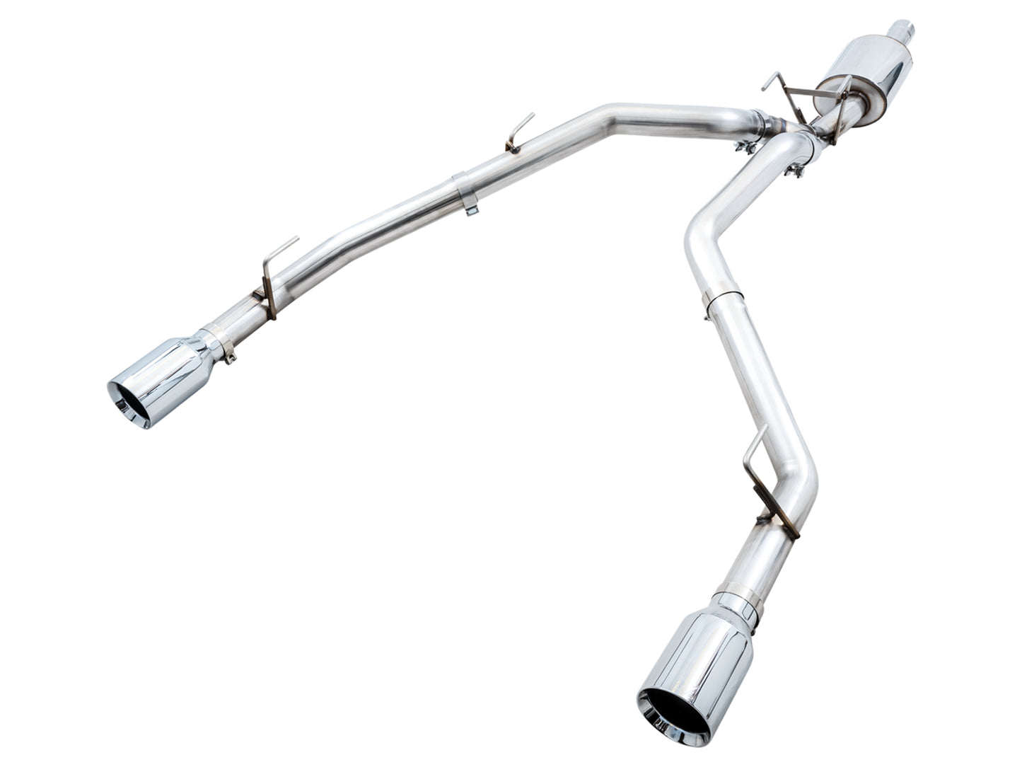 AWE 0FG Dual Rear Exit Catback for 4th Gen RAM 1500 5.7L (without bumper cutouts) - Chrome Silver Tips