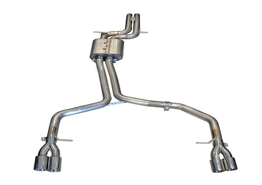 AWE Track Edition Exhaust for Audi B8 S4 3.0T - Chrome Silver Tips (90mm)