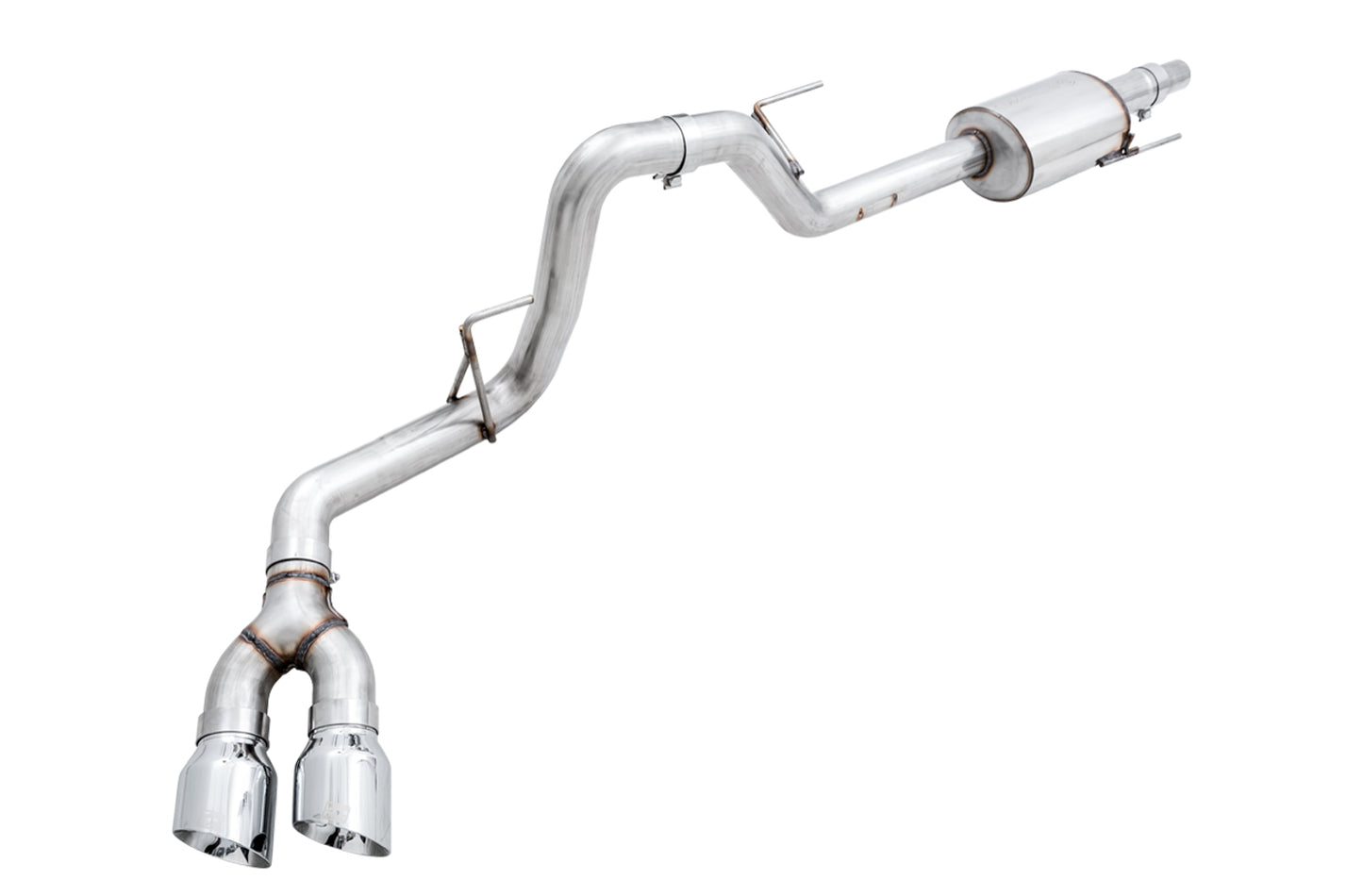 AWE 0FG Single Exit Exhaust for '15-'20 F-150 - 4.5" Chrome Silver Tips