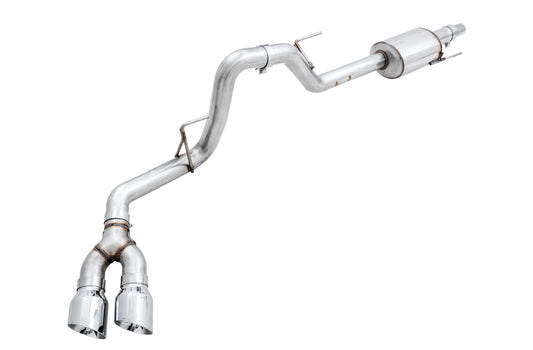 AWE 0FG Single Exit Exhaust for '15-'20 F-150 - 4.5" Chrome Silver Tips