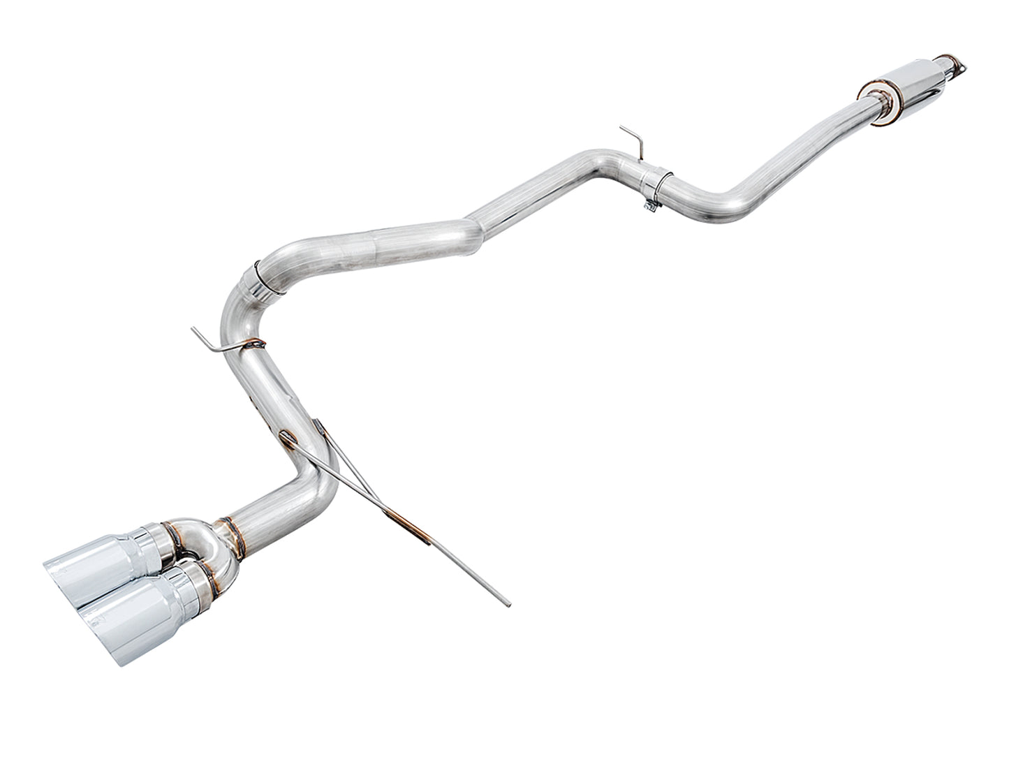 AWE Track Edition Cat-back Exhaust for Ford Focus ST - Chrome Silver Tips