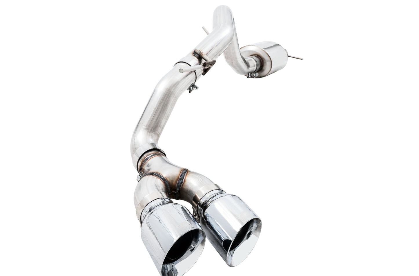 AWE 0FG Exhaust with BashGuard for Ford Ranger - Dual Chrome Silver Tips