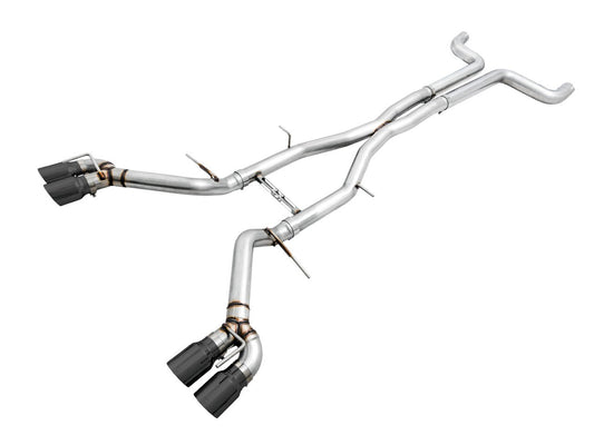 AWE Track Edition Cat-back Exhaust for Gen6 Camaro SS / ZL1 / LT1 - Non-Resonated - Diamond Black Tips (Quad Outlet)