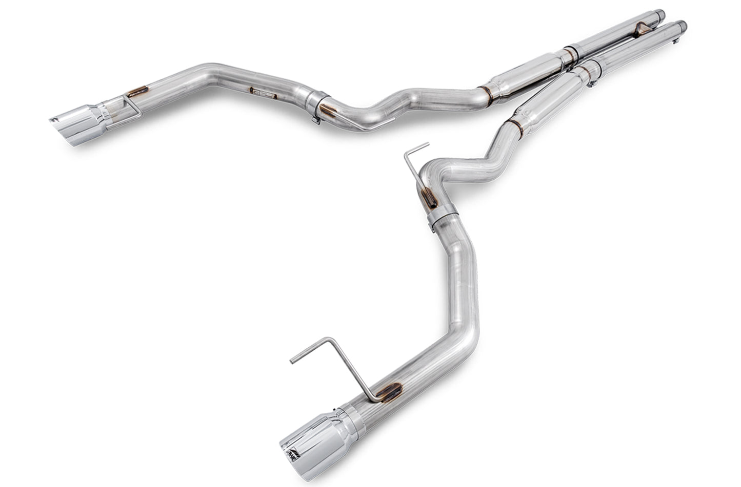 AWE Track Edition Cat-back Exhaust for S550 Mustang GT - Dual Tip - Chrome Silver Tips