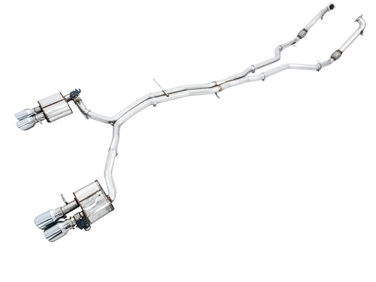 AWE SwitchPath™ Exhaust for Audi B9 S5 Coupe - Chrome Silver 102mm Tips