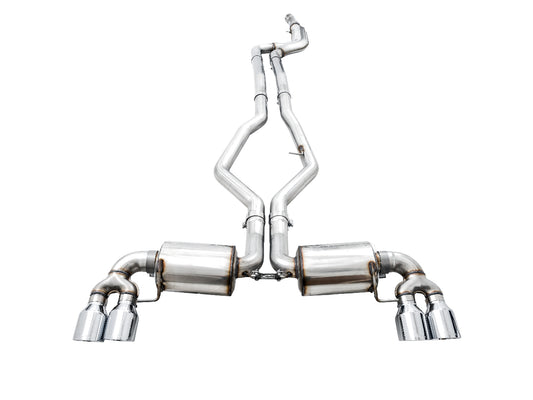 AWE Non-Resonated Touring Edition Exhaust for G2X M340i / M440i - Chrome Silver Tips