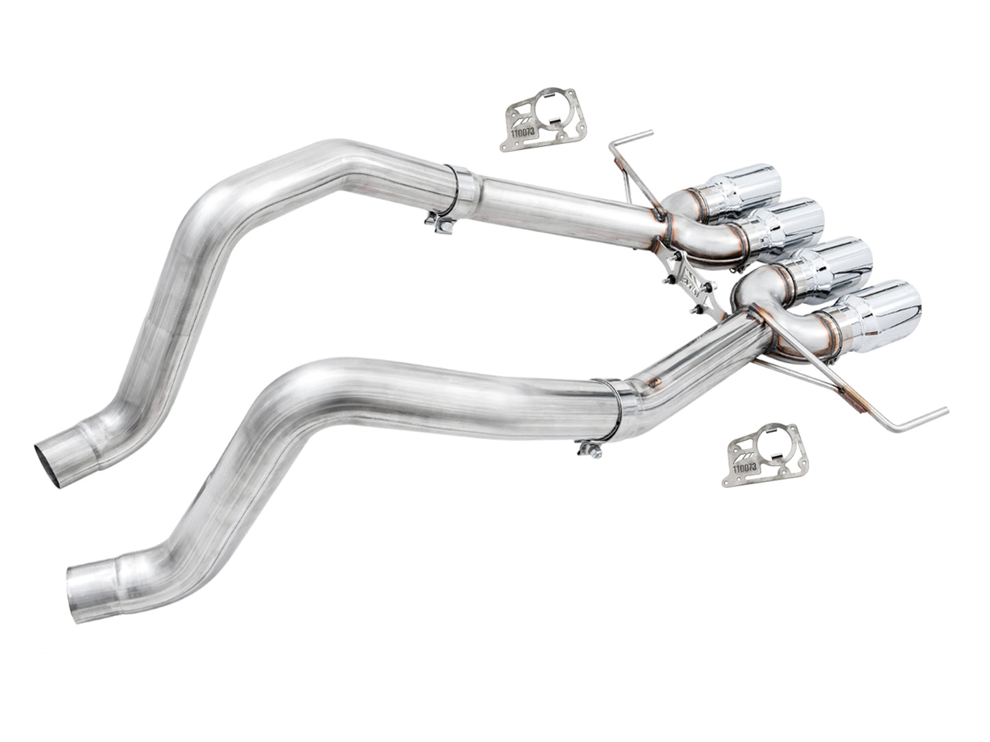 AWE Track Edition Axleback Exhaust for C7 Corvette Stingray / Z51 / Grand Sport / Z06 / ZR1 -- Chrome Silver Tips (includes AWE AFM valve simulators)