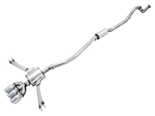 AWE Touring Edition Exhaust for 10th Gen Civic Si Coupe / Sedan (includes Front Pipe) - Triple Chrome Silver Tips