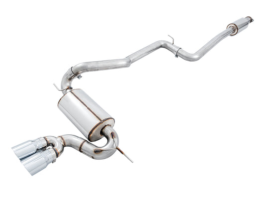 AWE Touring Edition Cat-back Exhaust for Ford Focus ST - Resonated - Chrome Silver Tips