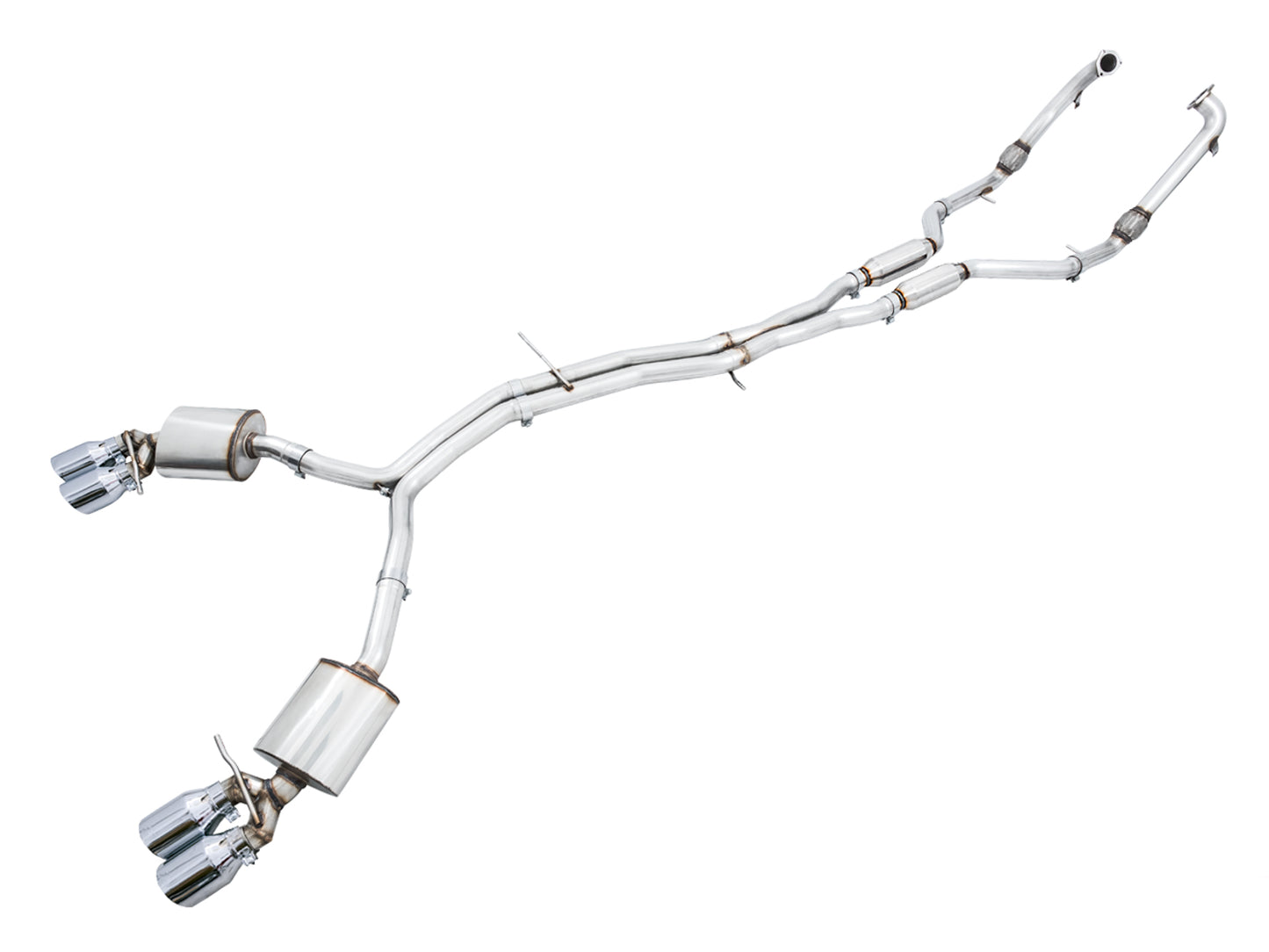 AWE Touring Edition Exhaust for Audi B9 S4 - Chrome Silver 102mm Tips