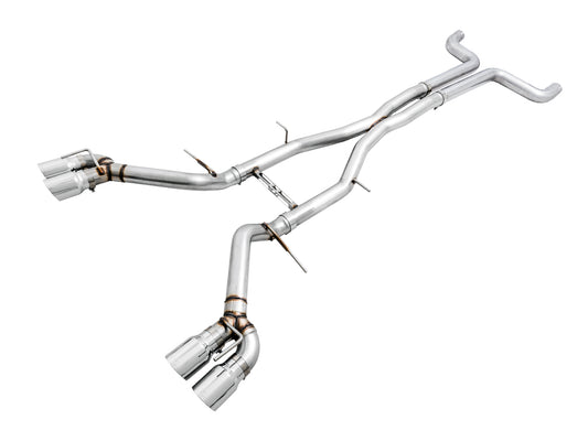 AWE Track Edition Cat-back Exhaust for Gen6 Camaro SS / ZL1/ LT1 - Non-Resonated - Chrome Silver Tips (Quad Outlet)