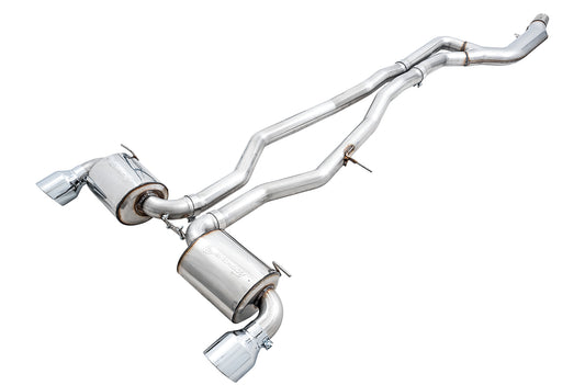 AWE Non-Resonated Touring Edition Exhaust for A90 Supra - 5" Chrome Silver Tips