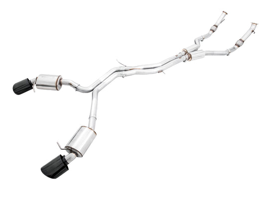 AWE Touring Edition Exhaust for Audi B9 RS 5 Coupe - Resonated - Diamond Black RS-style Tips