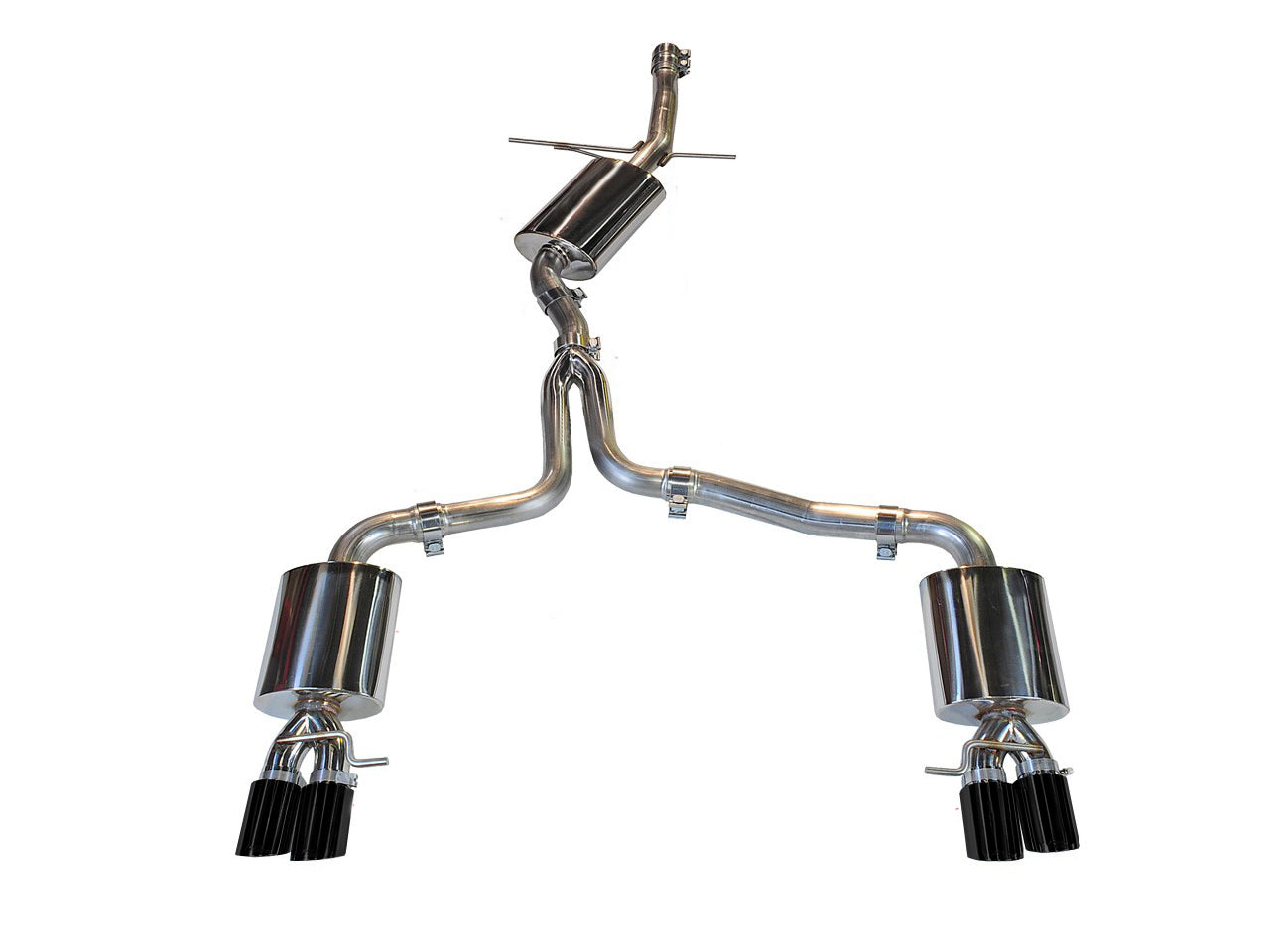 AWE Touring Edition Exhaust for B8/B8.5 A4 2.0T - Quad Tip, Diamond Black Tips