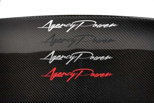 Agency Power 8" Script Logo Decal - Silver