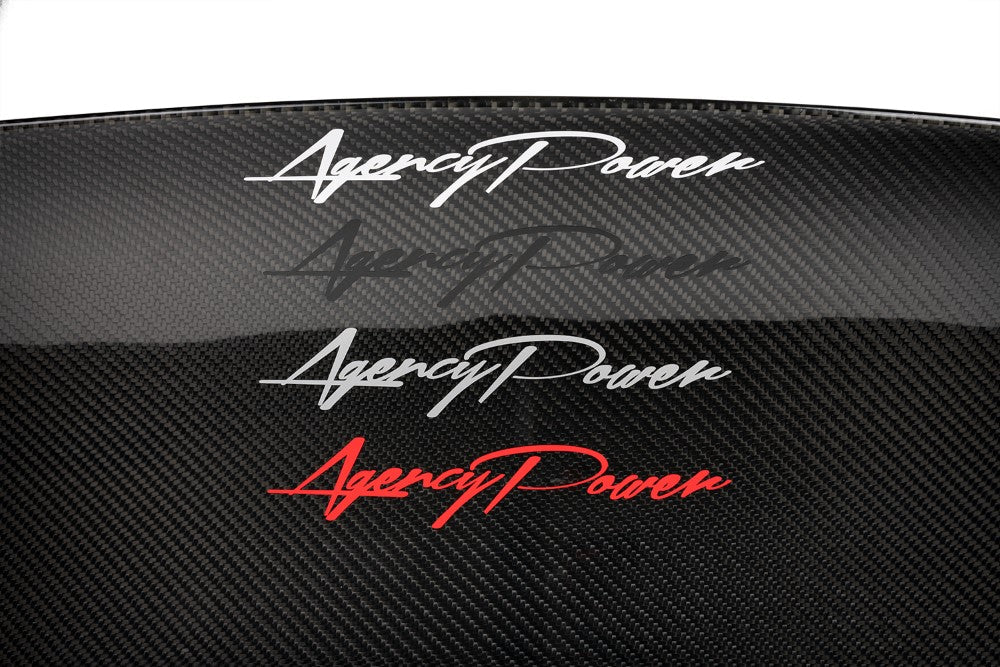 Agency Power 8" Script Logo Decal - White