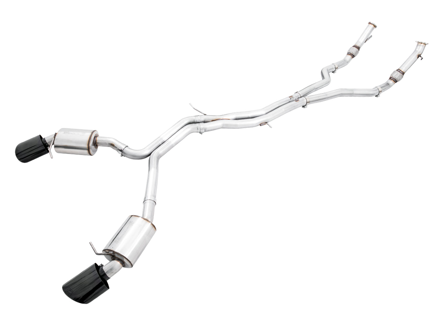 AWE Touring Edition Exhaust for Audi B9 RS 5 Coupe - Non-Resonated - Diamond Black RS-style Tips