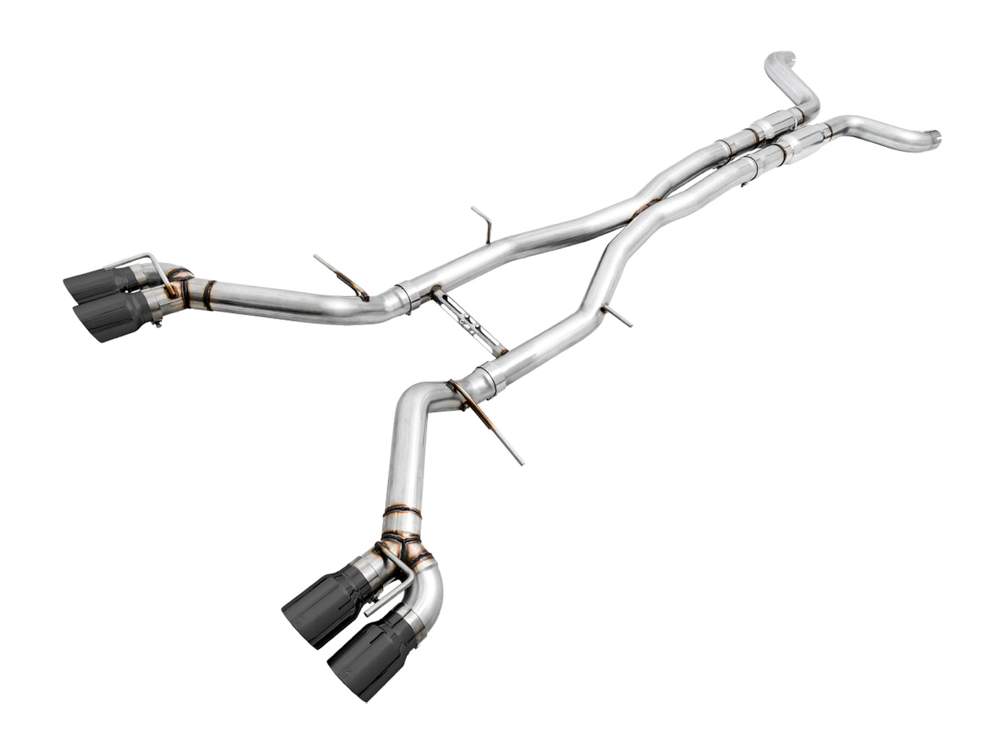 AWE Track Edition Cat-back Exhaust for Gen6 Camaro SS / ZL1 / LT1 - Resonated - Diamond Black Tips (Quad Outlet)