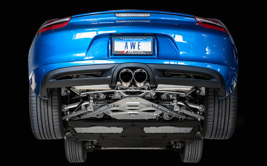AWE Performance Exhaust System for Porsche 981 - With Diamond Black Tips