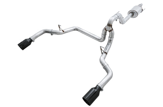 AWE 0FG Dual Exit Exhaust for '15-'20 F-150 - 5" Diamond Black Tips