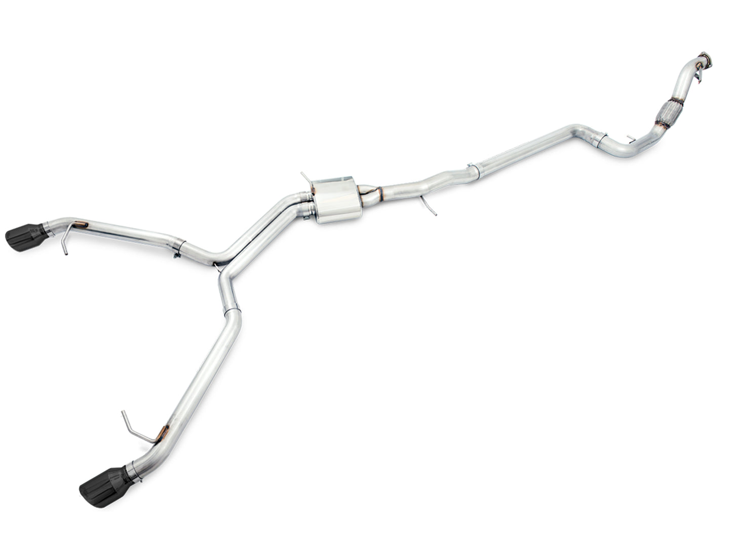 AWE Track Edition Exhaust for B9 A4, Dual Outlet - Diamond Black Tips (includes DP)