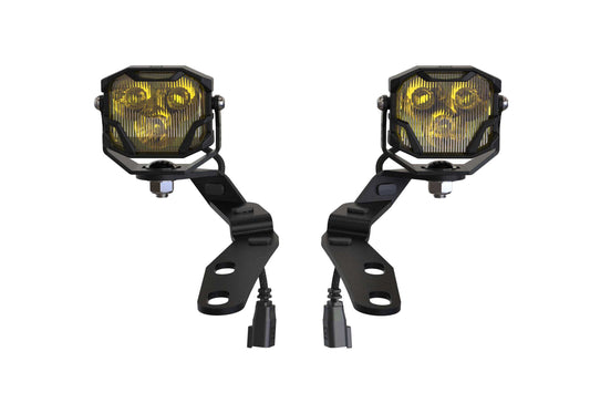 Morimoto 4Banger Ditch Light Kit: 16-23 Tacoma (HXB Yellow SAE Wide Beam)