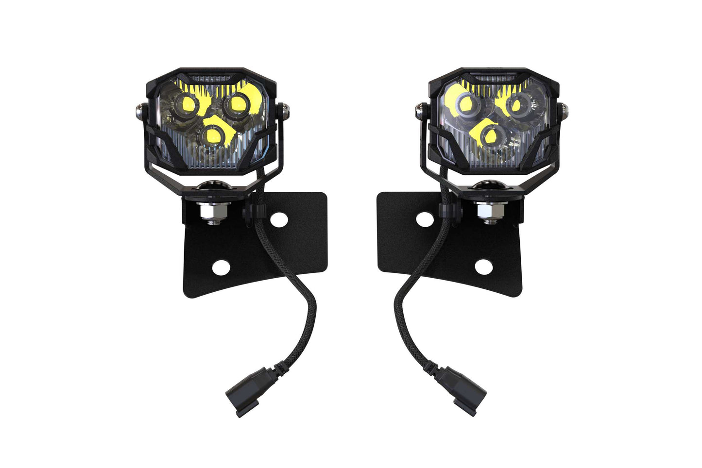 Morimoto 4Banger Ditch Light Kit: Wrangler JK (NCS Yellow Spot Beam)