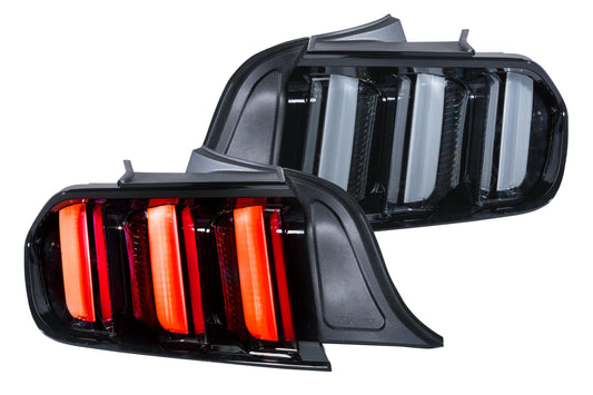 XB LED Tail Lights: Ford Mustang (15-22) (Pair / Clear / Amber Seq)