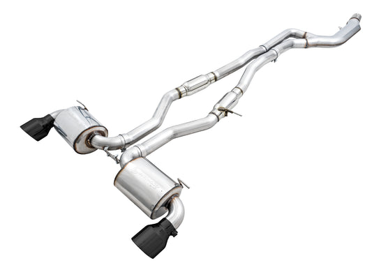 AWE Resonated Touring Edition Exhaust for A90 Supra - 5" Diamond Black Tips