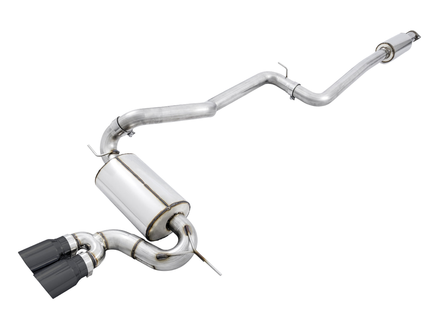 AWE Touring Edition Cat-back Exhaust for Ford Focus ST - Resonated - Diamond Black Tips