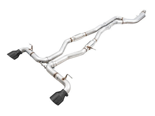 AWE Resonated Track Edition Exhaust for A90 Supra - 5" Diamond Black Tips