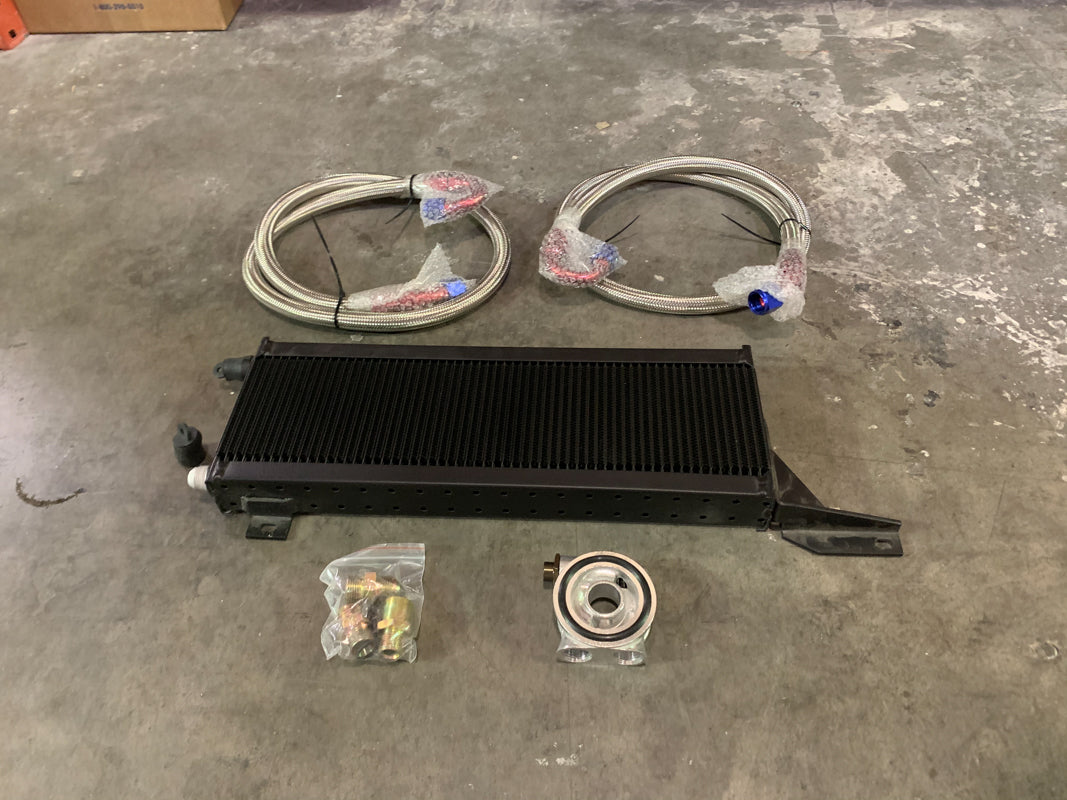 Universal Oil Cooler Kit with Lines, Block Adapter, and Core